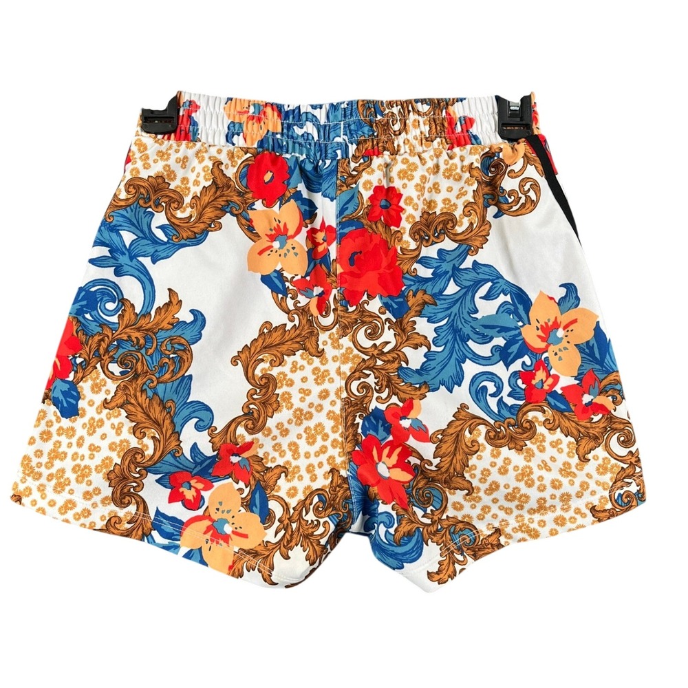 HER Studio London Adidas Shorts Women XS Floral Baroque Print 3-Stripes Casual